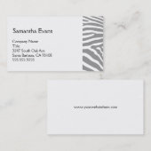 Zilver Grey Zebra Visitekaartje (Voorkant / Achterkant)