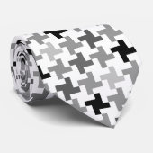 Zilver grijs elegant geometrisch man stropdas (Opgerold)