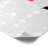 Zilver Grijs en Roze 100ste Verjaardag Poster (Hoek)
