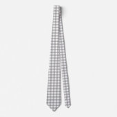 Zilver Grijs en Wit Gingham Stropdas (Voorkant)