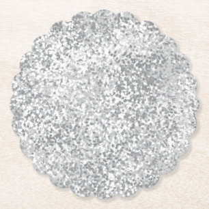 Zilver Grijs Faux Glitter Patroon Chic Kartonnen Onderzetters
