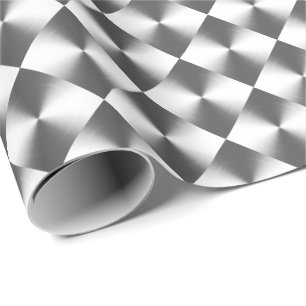 Zilver Grijs Gestreepte Patroon Cadeaupapier