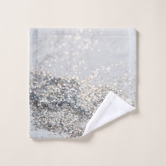 Zilver grijs glitter #2 bad handdoek (Wasdoekje)