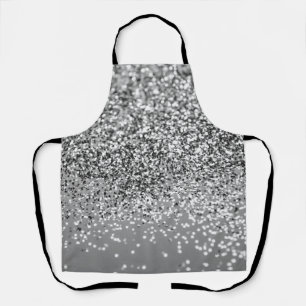 Zilver grijs glitter #5 (Faux Glitter) #glans #art Schort