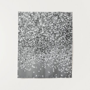 Zilver grijs glitter #5 (Faux Glitter) #glans #art Wandkleed