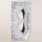 Zilver grijs glitter Effect Eyes Makeup Name Badhanddoek (Badhanddoek)