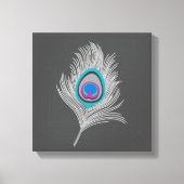 Zilver grijs / Grijze pesether op grafiet Canvas Afdruk (Voorkant)