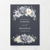 Zilver Grijs Ivoor Bloemige Winter Landelijke Trou Drieluik Aankondiging (Cover)