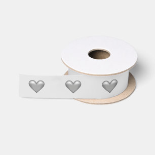 Zilver Grijs Kleur Hartjes Lint
