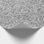 Zilver grijs licht glitter sparren zwart wit cadeaupapier (Hoek)
