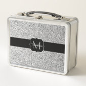 Zilver grijs lichtglitter sparkles Monogram (Voorkant)