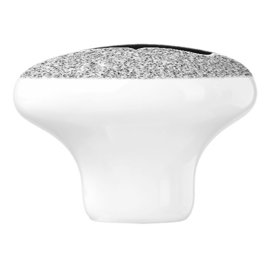 Zilver grijs lichtglitter sparkles Monogram Keramische Knop (Zijkant)