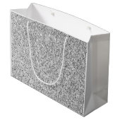 Zilver grijs lichtglitter sparkles Monogram Large Cadeauzakje (Achterkant Gekanteld)