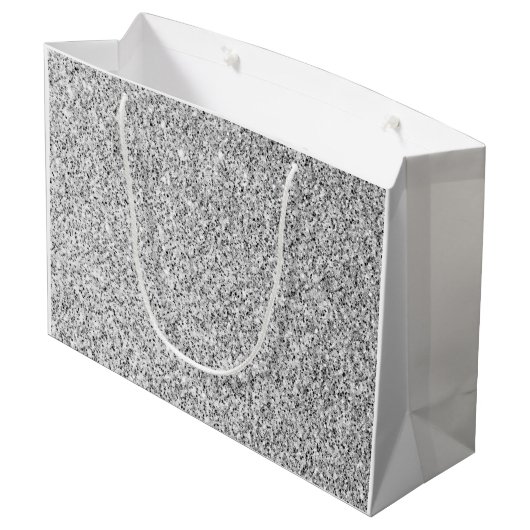 Zilver grijs lichtglitter sparkles Monogram Large Cadeauzakje (Achterkant Gekanteld)