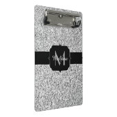Zilver grijs lichtglitter sparkles Monogram Mini Klembord (Schuin)
