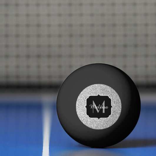 Zilver grijs lichtglitter sparkles Monogram Pingpongballen (Net)