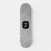 Zilver grijs lichtglitter sparkles Monogram Skateboard (Voorkant)