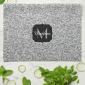 Zilver grijs lichtglitter sparkles Monogram Theedoek (Gevouwen)
