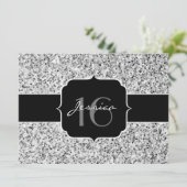Zilver grijs lichtglitter sparkles Sweet 16 Kaart (Staand voorkant)