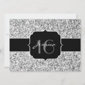 Zilver grijs lichtglitter sparkles Sweet 16 Kaart (Voorkant)