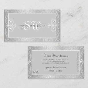  Zilver Grijs Mozaïek Sparkle Jewels Monogram Visitekaartje