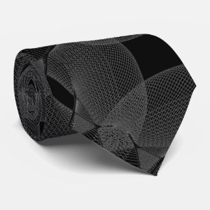 Zilver grijs op zwarte geometrische diepte pure fi stropdas