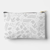Zilver Grijs & Wit Boho Bladeren Monogram  Etui (Achterkant)
