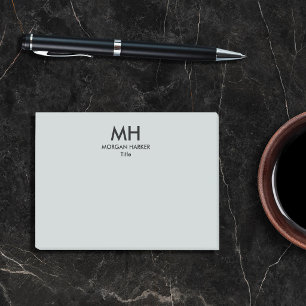 Zilver Grijs Zwart Minimaal Schoon Initiaal Post-it® Notes