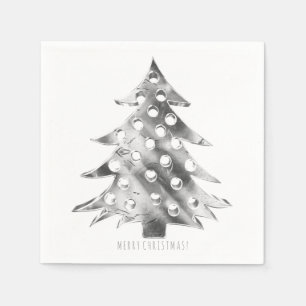 Zilver grijze kerstboom Elegant Modern Servet