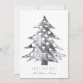 Zilver grijze kerstboom Modern Elegant Kaart (Voorkant)