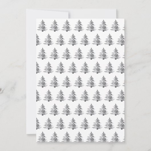 Zilver grijze kerstboom Modern Elegant Kaart (Achterkant)