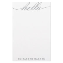 Zilver "Hallo" Personal Stationery
