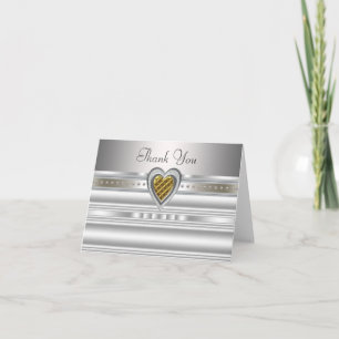 Zilver Hart Bedankkaarten Bedankkaart
