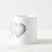 Zilver hart koffiemok (Voorkant links)