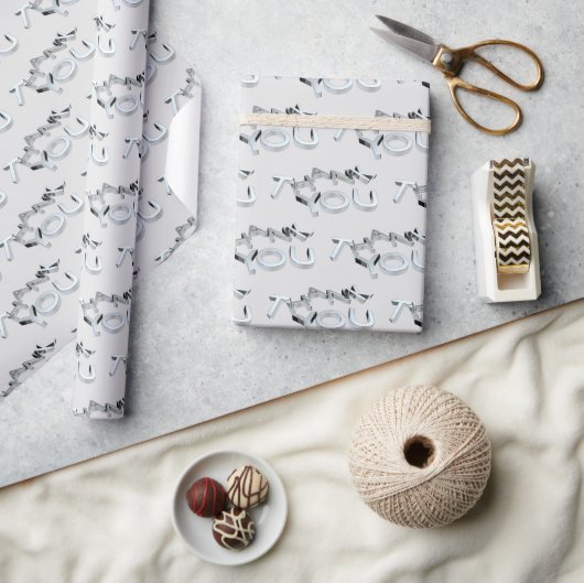 Zilver - Hartelijk dank voor het ompakken van papi Cadeaupapier (Crafts)