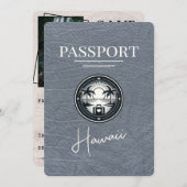 Zilver Hawaii Paspoort Bewaar de datum Save The Date (Voorkant / Achterkant)