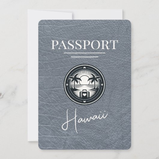 Zilver Hawaii Paspoort Bewaar de datum Save The Date (Voorkant)
