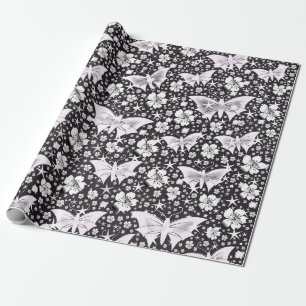 zilver, helder, glanzend, vlinders, exclusief cadeaupapier