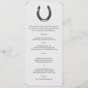 Zilver Hoefijzer op Witte Bruiloft Menu