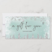 Zilver-ijsblauwe sneeuw-logo cadeaubon (Voorkant)