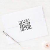 Zilver Initiaal H Hoofdletter Sticker (Envelop)