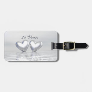 Zilver Jubileum Hearts Bagagelabel