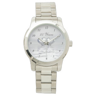 Zilver Jubileum Hearts Horloge