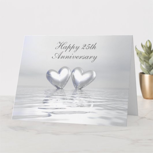 Zilver Jubileum Hearts Kaart (Kleine Plant)