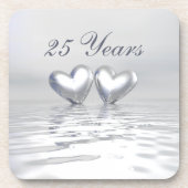 Zilver Jubileum Hearts Onderzetter (Voorkant)