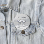 Zilver Jubileum Hearts Ronde Button 7,6 Cm (In situ)
