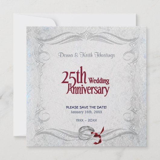 Zilver Jubileum Save The Date (Voorkant)