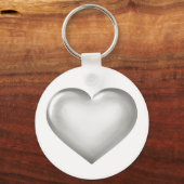 Zilver Jubileum - Zilver Glass Heart Sleutelhanger (Voorkant)
