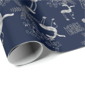 Zilver kerstrendiertje cadeaupapier (Rol Hoek)