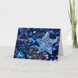 Zilver kerstster van Bethlehem Ornament Feestdagen Kaart